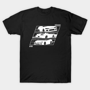 NISSAN SILVIA S15 Black 'N White Archive 2 (Black Version) T-Shirt